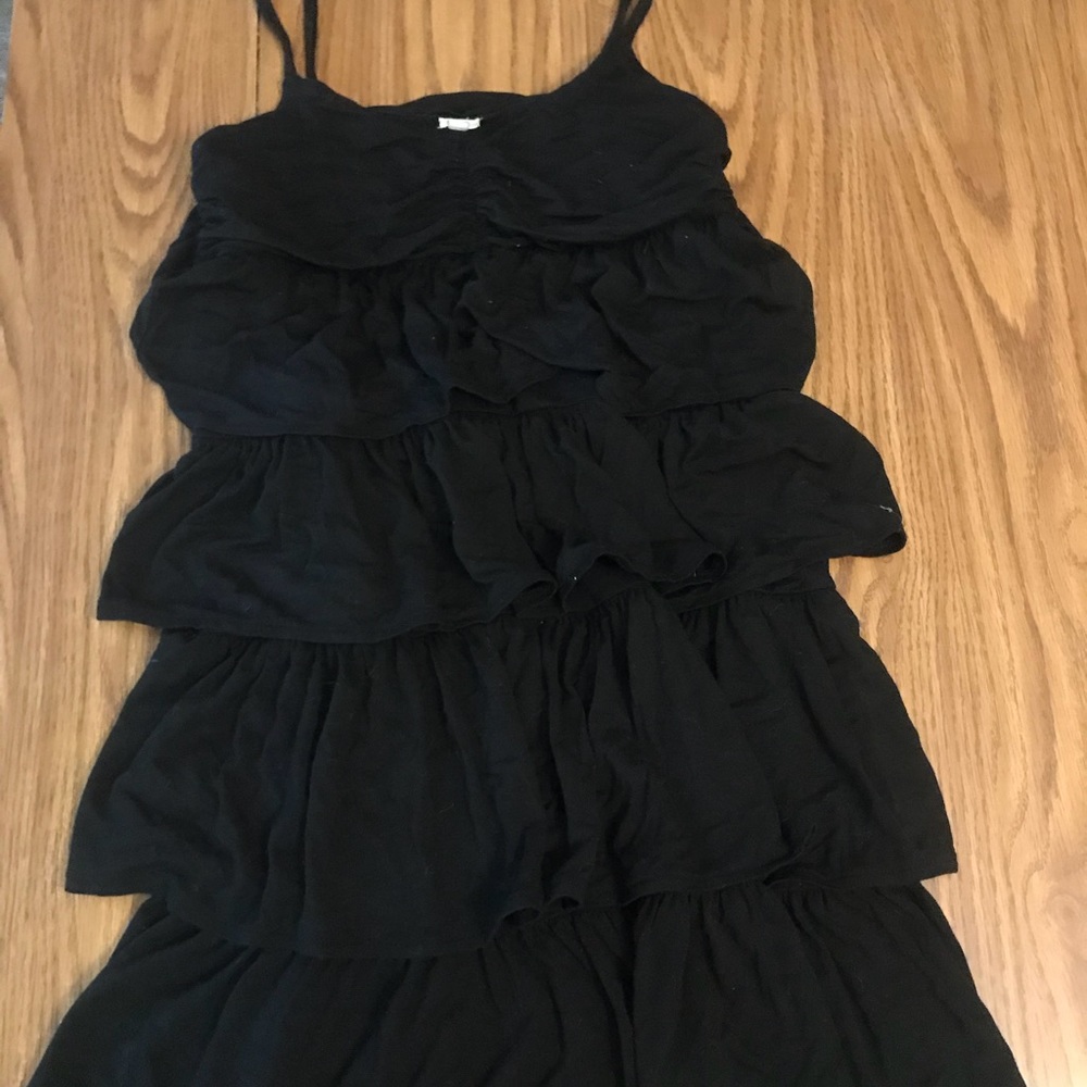 Black summer ruffled dress j crew